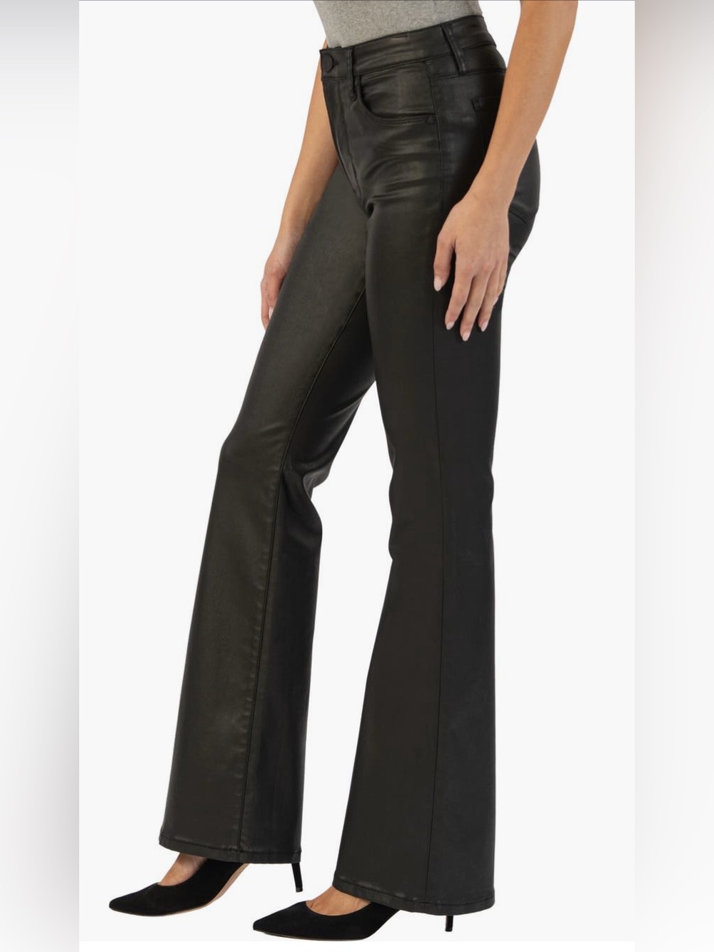 Kut from the Kloth ANA high rise AB flare coated jeans size 8
